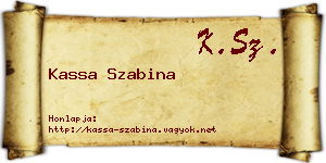 Kassa Szabina névjegykártya